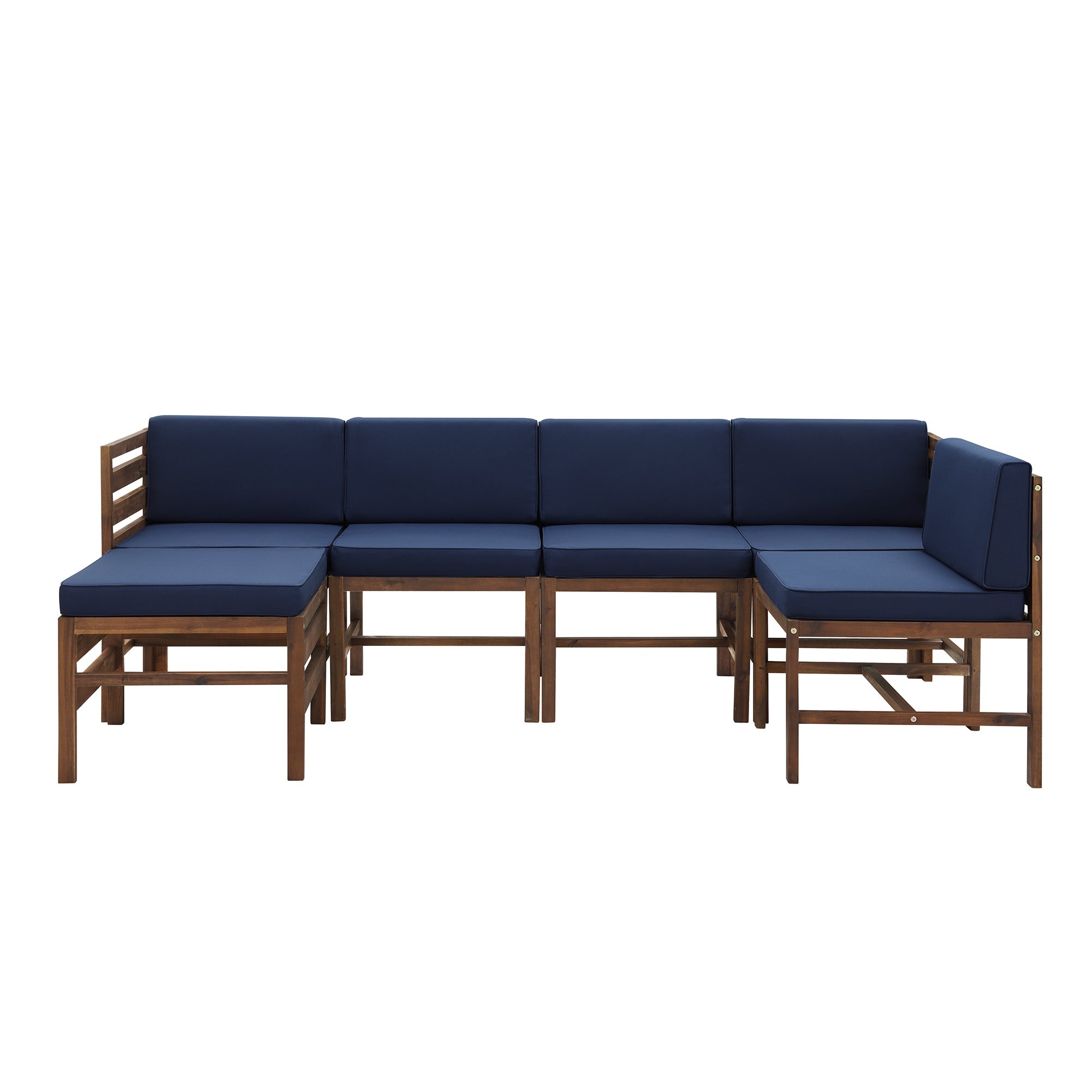 Conjunto modular de acacia de 6 piezas con otomana Sanibel