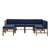 Conjunto modular de acacia de 6 piezas con otomana Sanibel