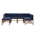 Conjunto modular de acacia de 6 piezas con otomana Sanibel