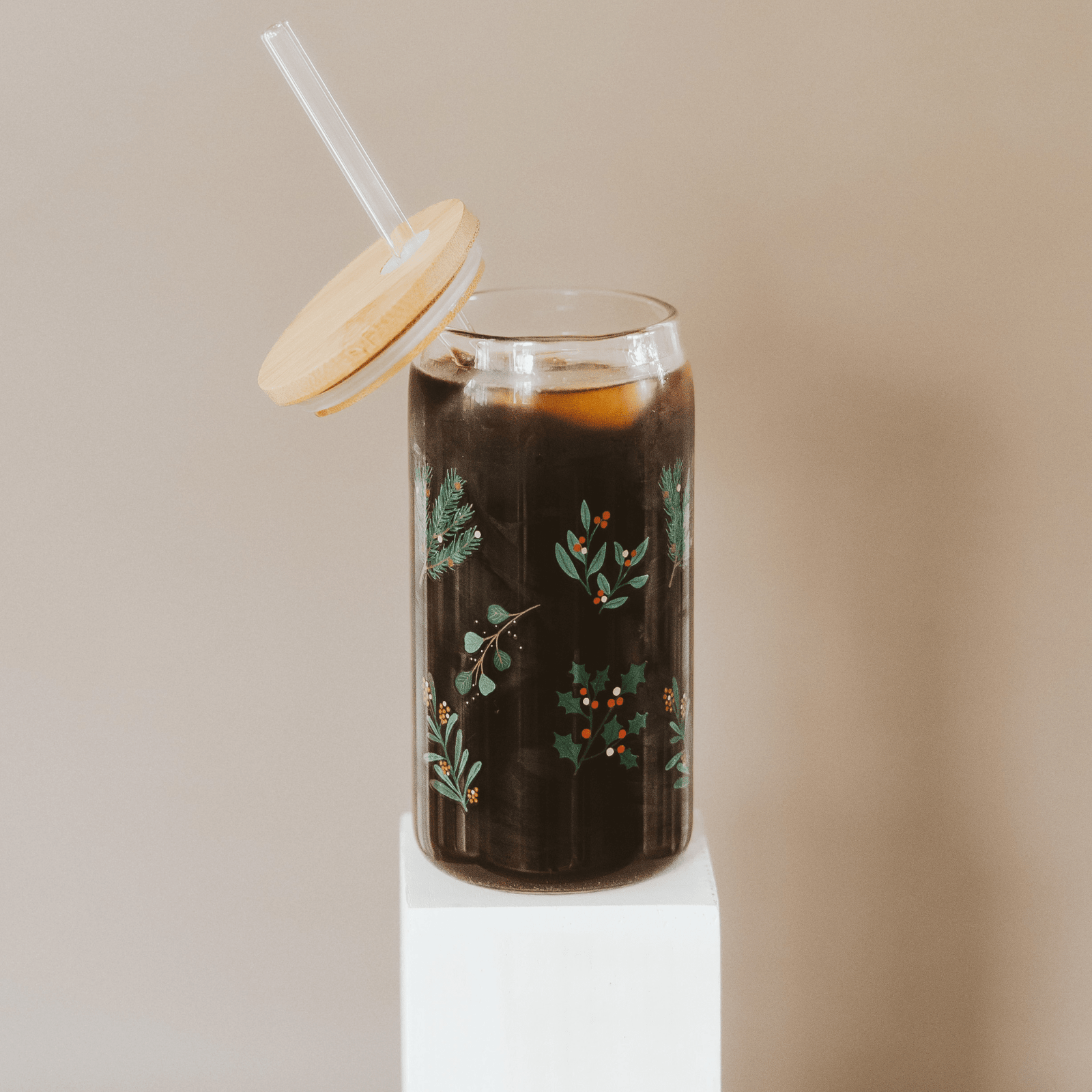 Lata de acebo de vidrio - 17 oz