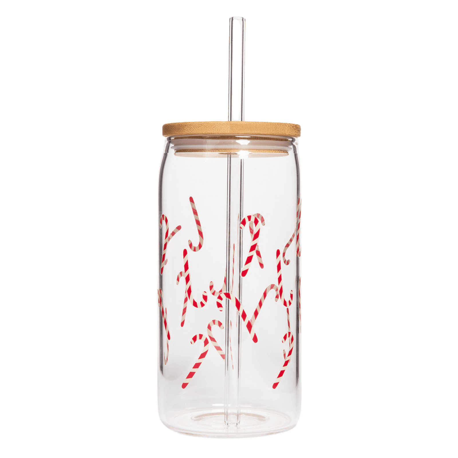 Lata de vidrio con forma de bastón de caramelo - 17 oz