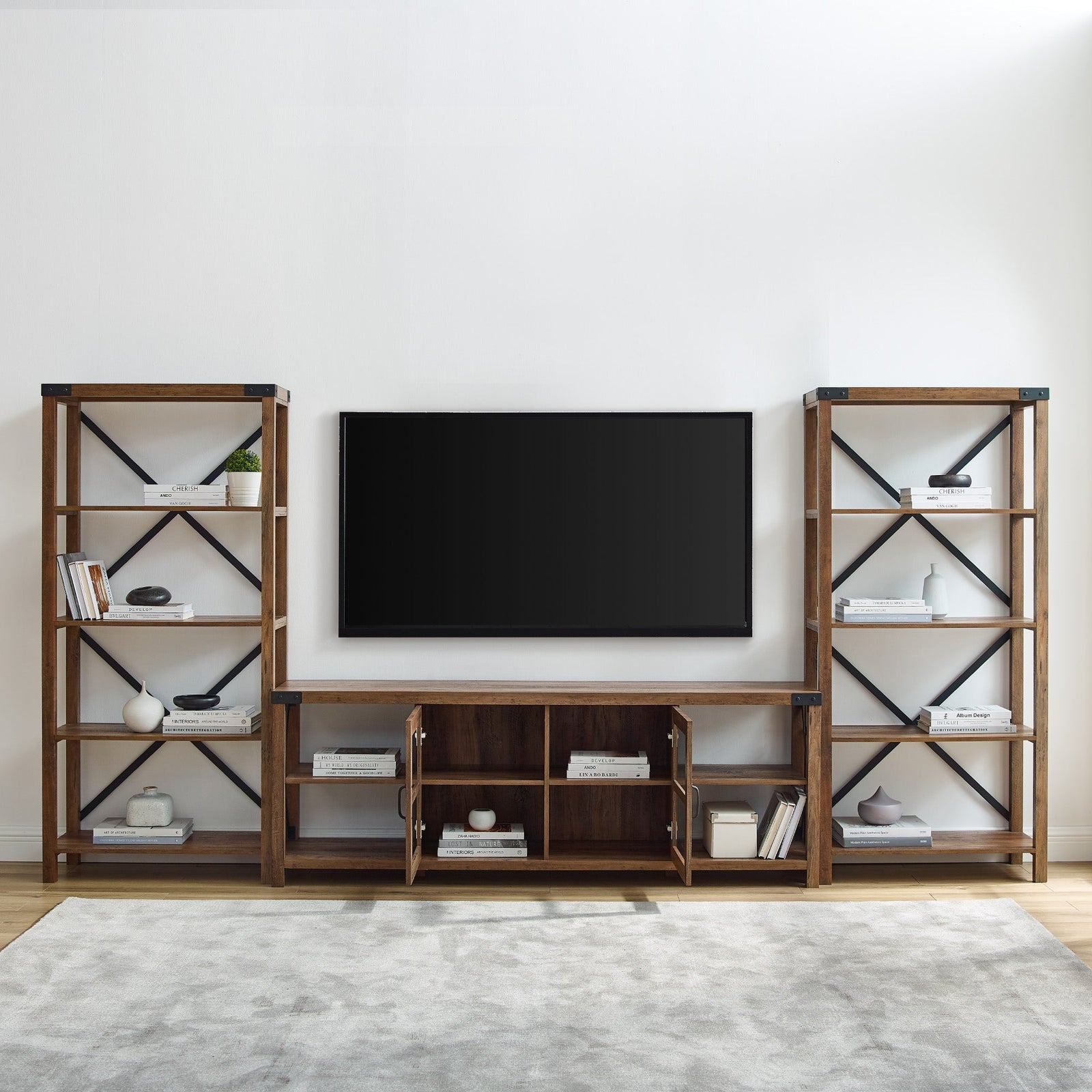Consola de TV con puerta de vidrio de 70