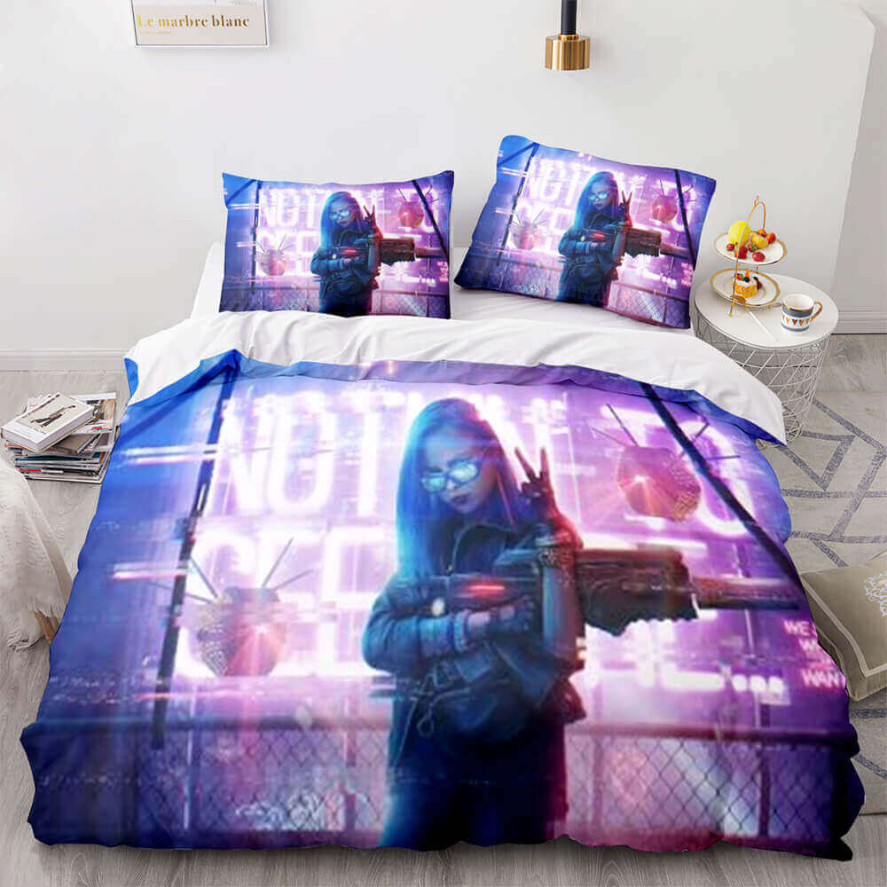 Game Cyberpunk 2077 Bedding Set Cosplay Quilt Cover Without Filler