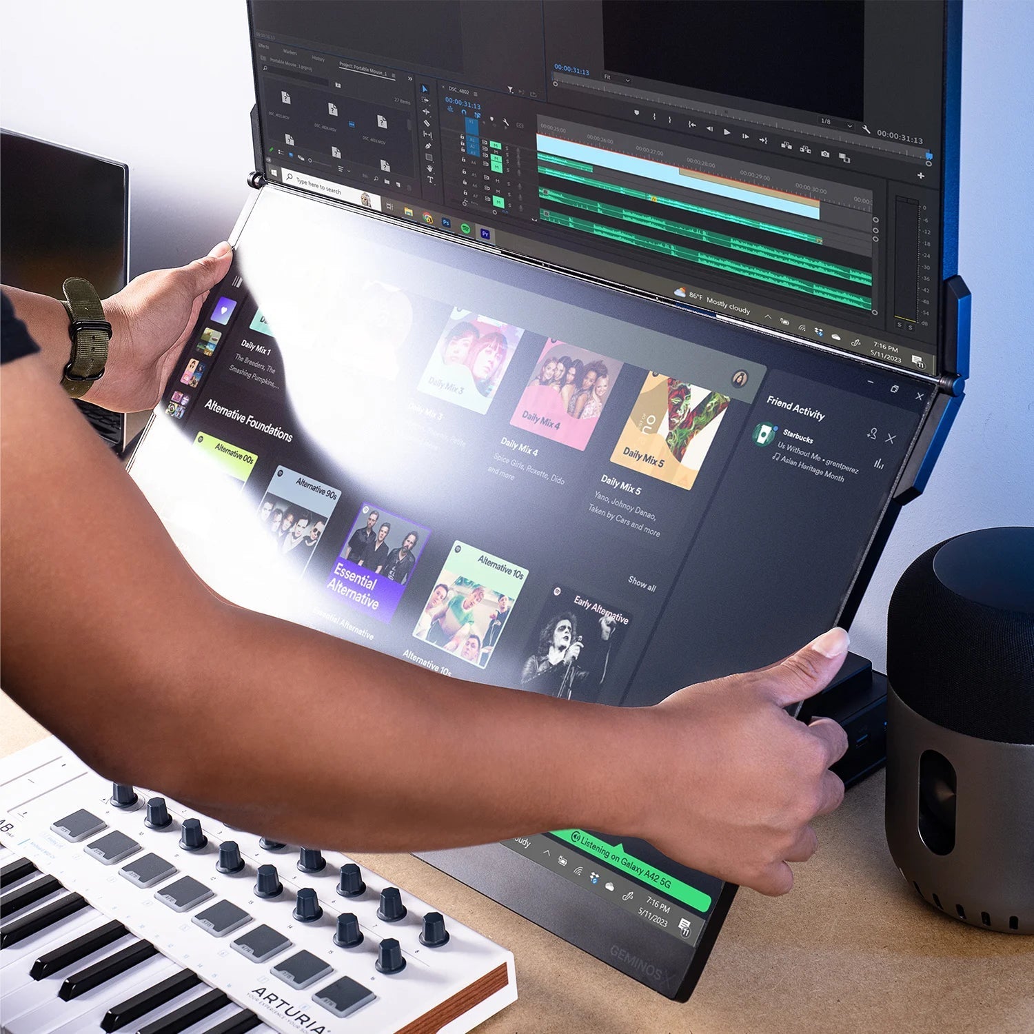 Geminos Dual 24'' Monitor with Stand
