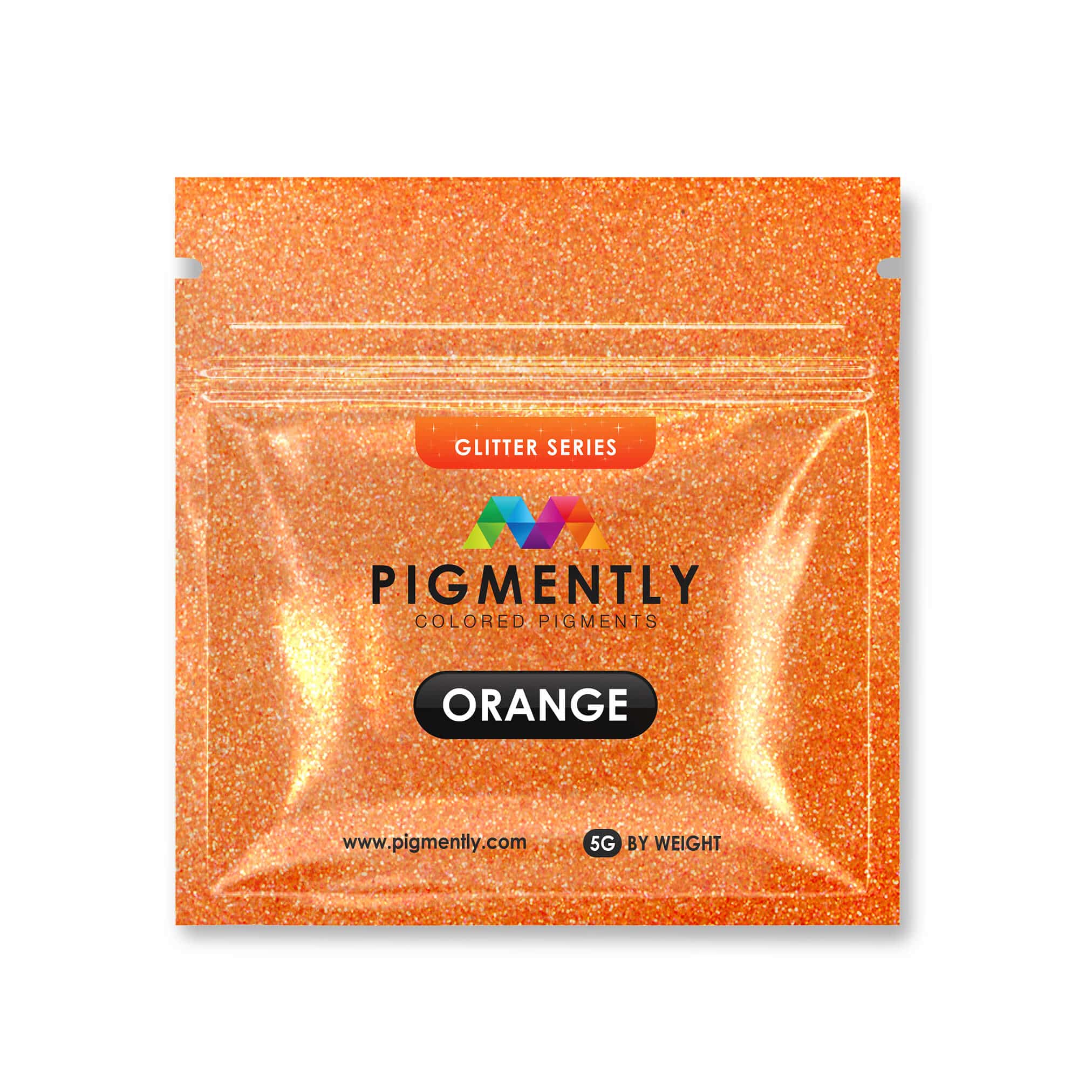 Pigmento epoxi en polvo con purpurina naranja