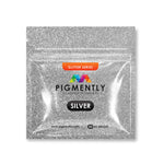 Pigmento en polvo epoxi con purpurina plateada