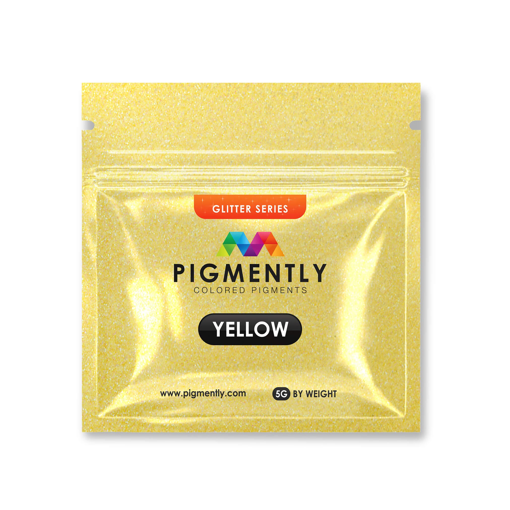 Pigmento epoxi en polvo con purpurina amarilla 