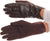 Sakkas Pamb Faux Leather Heather Knit Button Front Warm Winter Touch Screen Gloves