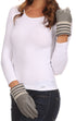 Sakkas Oda Warm Striped Wool Cuff Winter Touch Screen Wrist Length Gloves