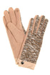 Sakkas Lilith Heather Knit Wrist Length Touch Screen Wrist Snap Winter Gloves