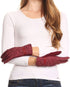 Sakkas Emie Quilted and Lace Super Soft Warm Driving Gloves Touch Screen Capable