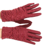 Sakkas Emie Quilted and Lace Super Soft Warm Driving Gloves Touch Screen Capable