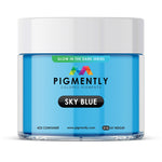 Pigmento epoxi en polvo que brilla en la oscuridad de color azul cielo
