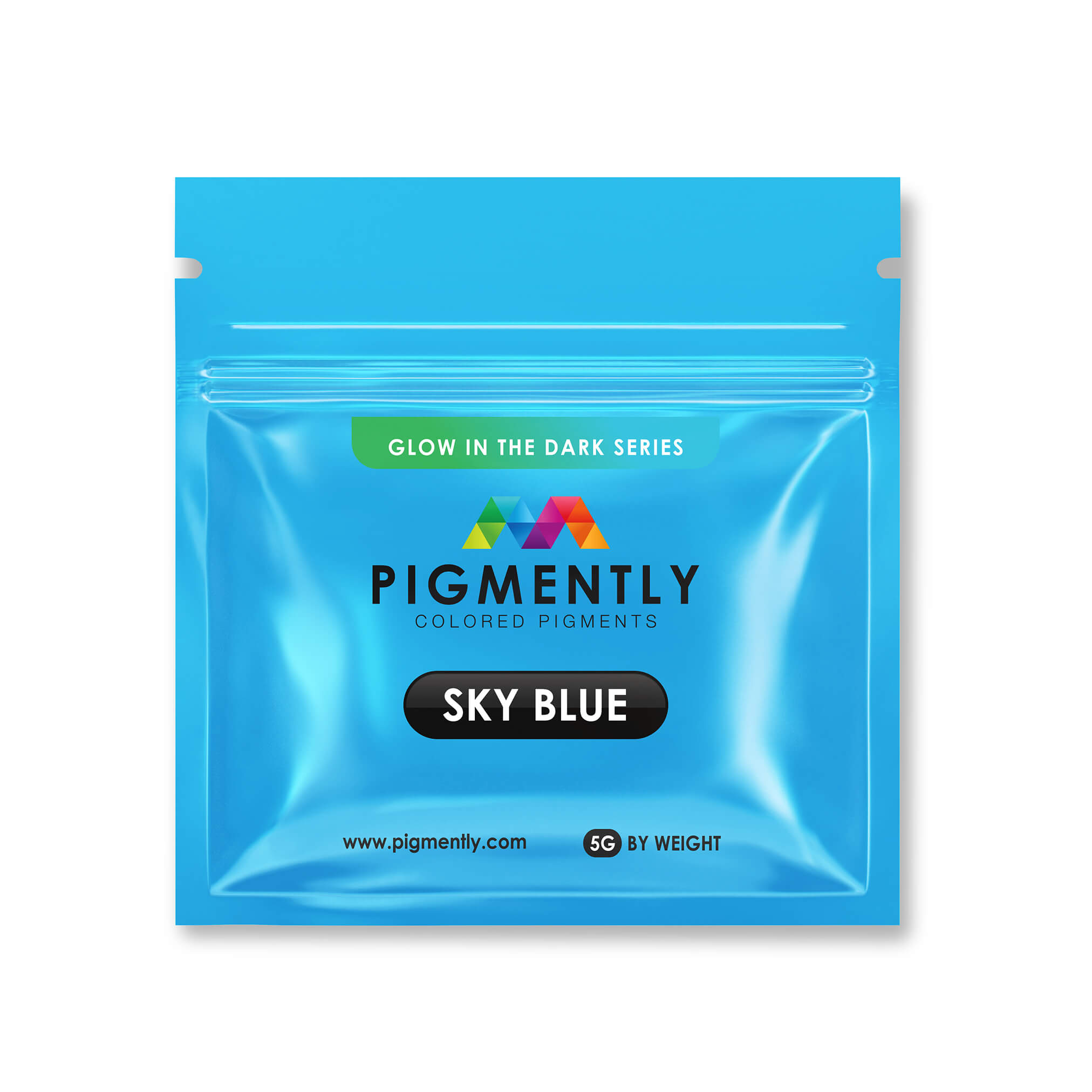 Pigmento epoxi en polvo que brilla en la oscuridad de color azul cielo