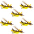 Godzilla Hopper Trout Flies - Yellow High Visibility Grasshopper or Stonefly Dry Fly - 6 Flies Hook Size 10