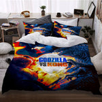 Godzilla vs Kong Pattern Bedding Set Quilt Cover Without Filler