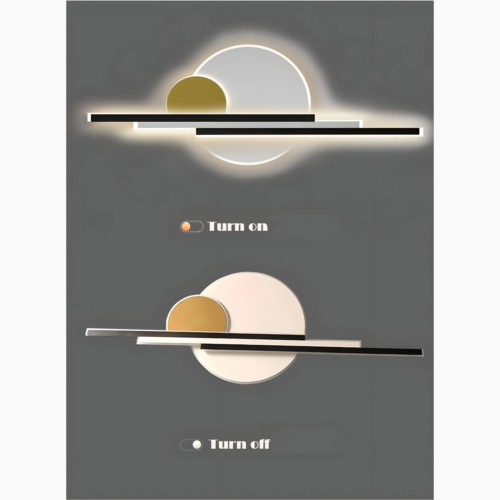 Lámpara de pared LED de aluminio impermeable para exteriores moderna negra/dorada para jardín
