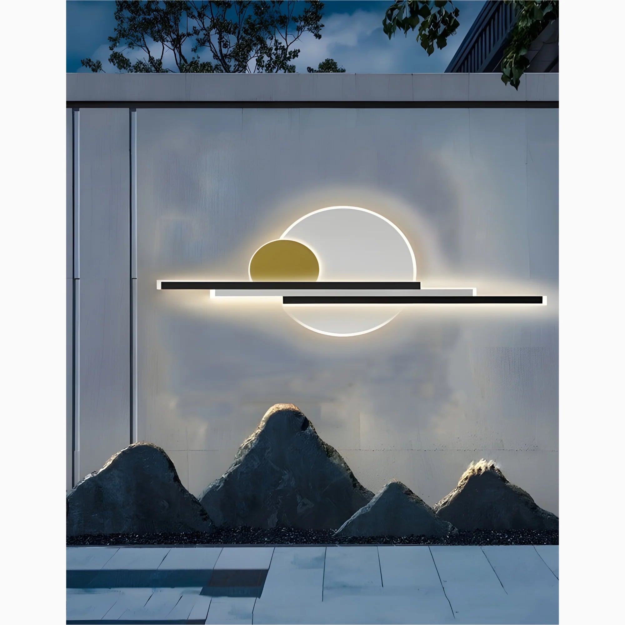 Lámpara de pared LED de aluminio impermeable para exteriores moderna negra/dorada para jardín
