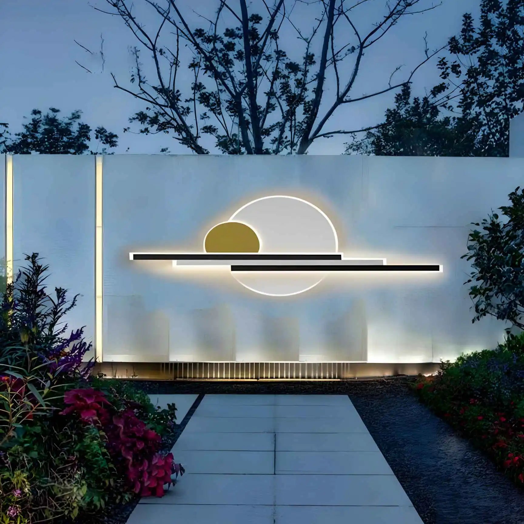 Lámpara de pared LED de aluminio impermeable para exteriores moderna negra/dorada para jardín