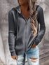 Dark Grey Ribbed Knit Henley