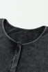 Dark Grey Ribbed Knit Henley