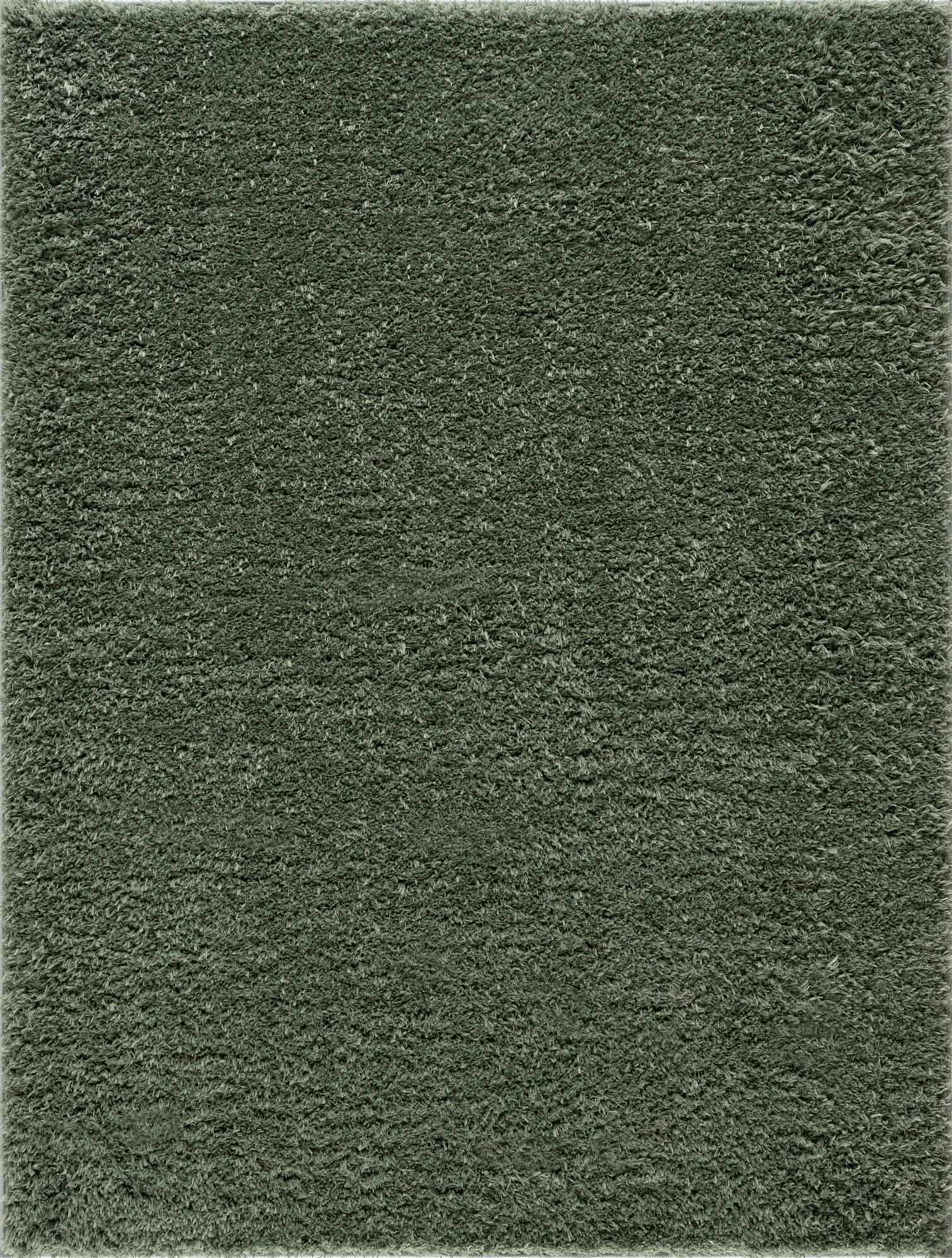 Alfombra peluda lavable Faina de color verde sólido