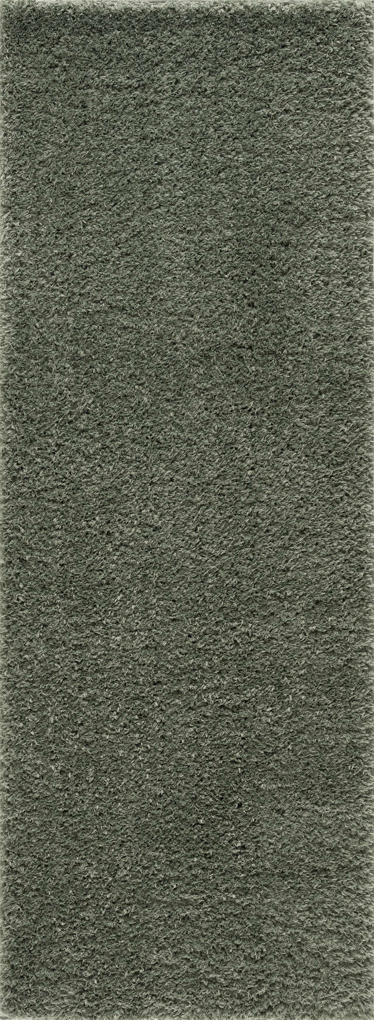 Alfombra peluda lavable Faina de color verde sólido