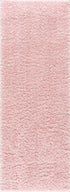 Alfombra peluda lavable Faina de color rosa sólido