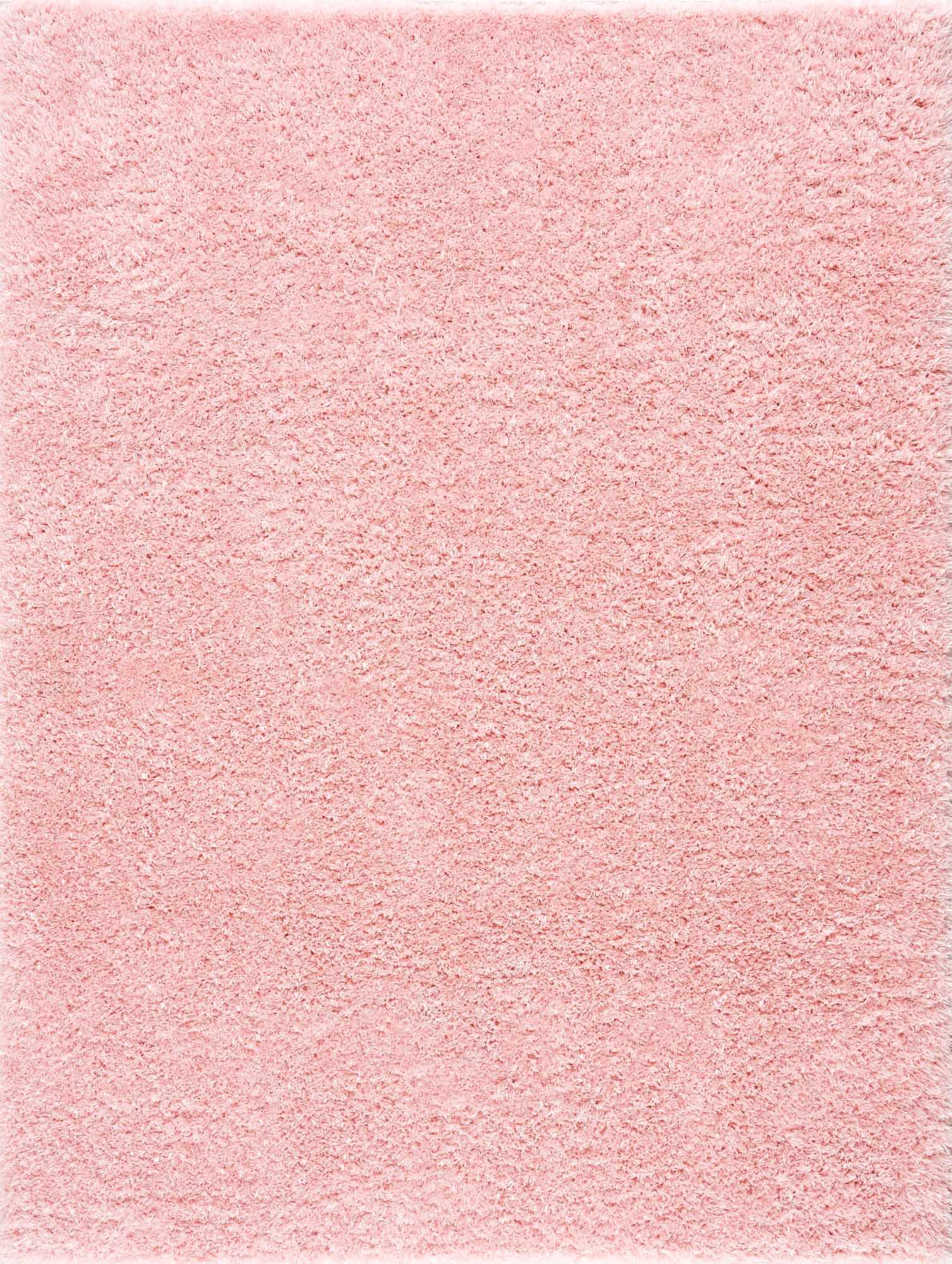Alfombra peluda lavable Faina de color rosa sólido