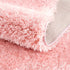 Alfombra peluda lavable Faina de color rosa sólido