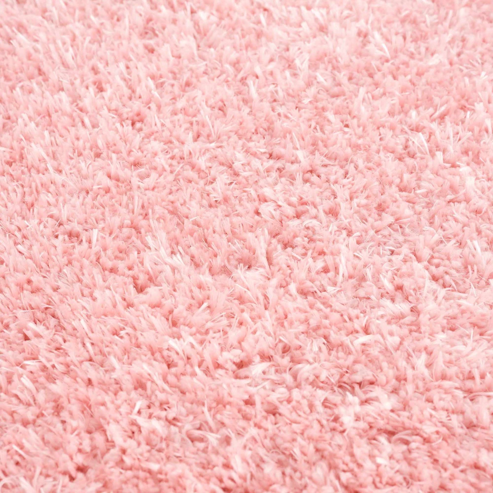 Alfombra peluda lavable Faina de color rosa sólido