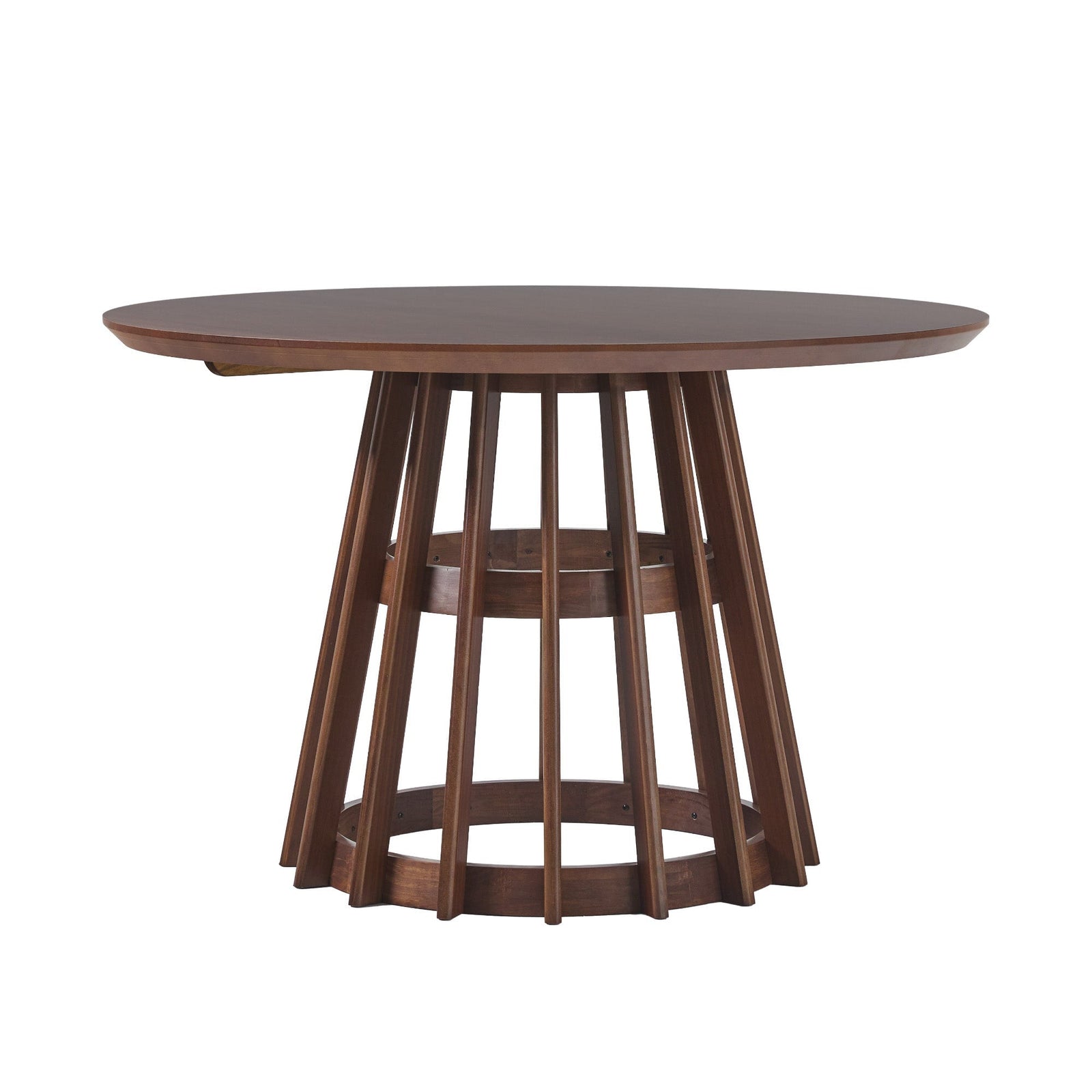 Mesa de comedor moderna redonda de madera maciza de 48 pulgadas
