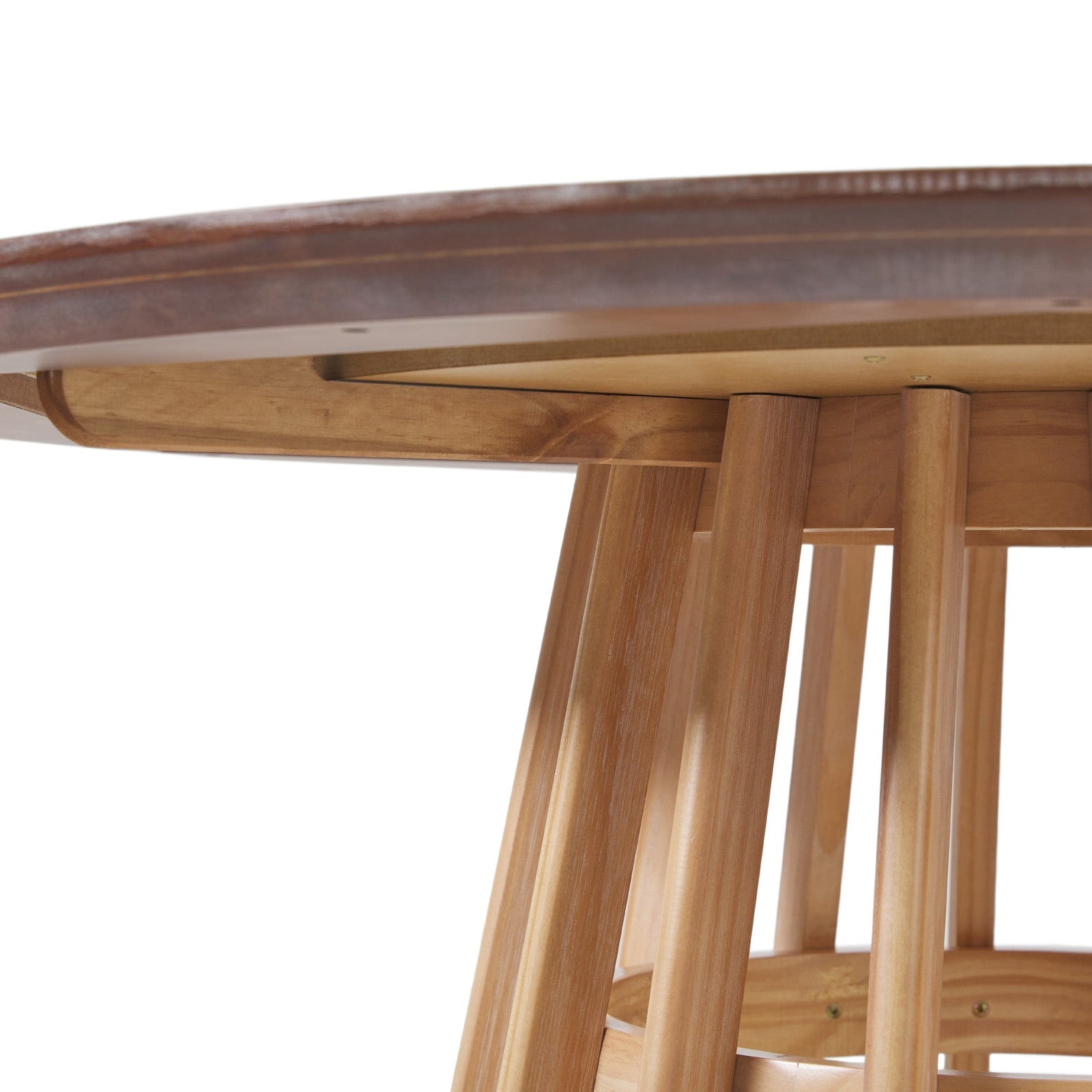 Mesa de comedor moderna redonda de madera maciza de 48 pulgadas
