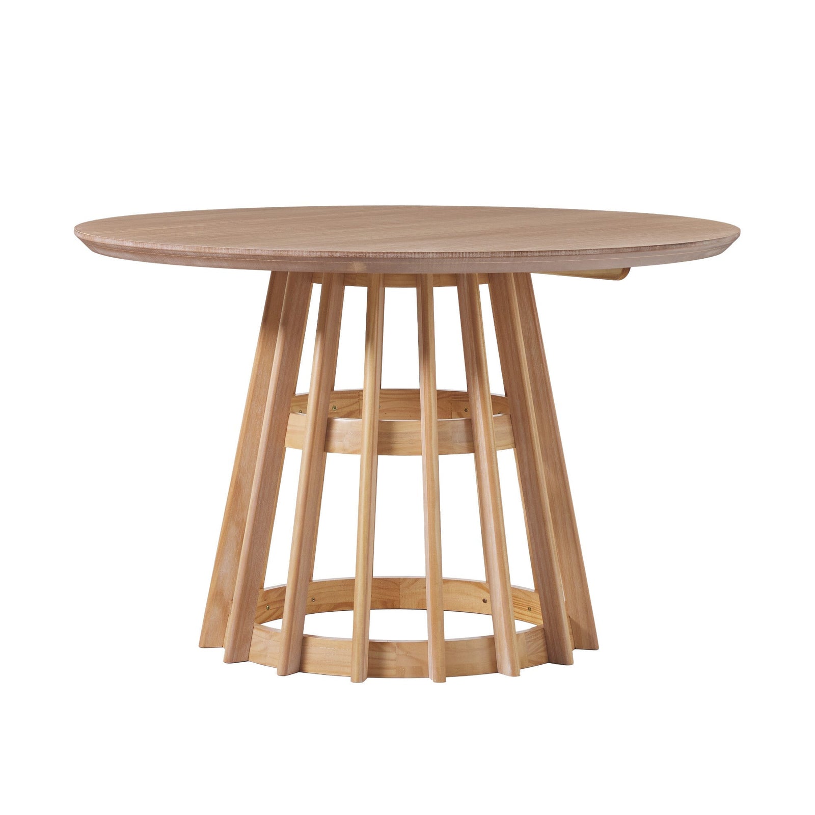Mesa de comedor moderna redonda de madera maciza de 48 pulgadas
