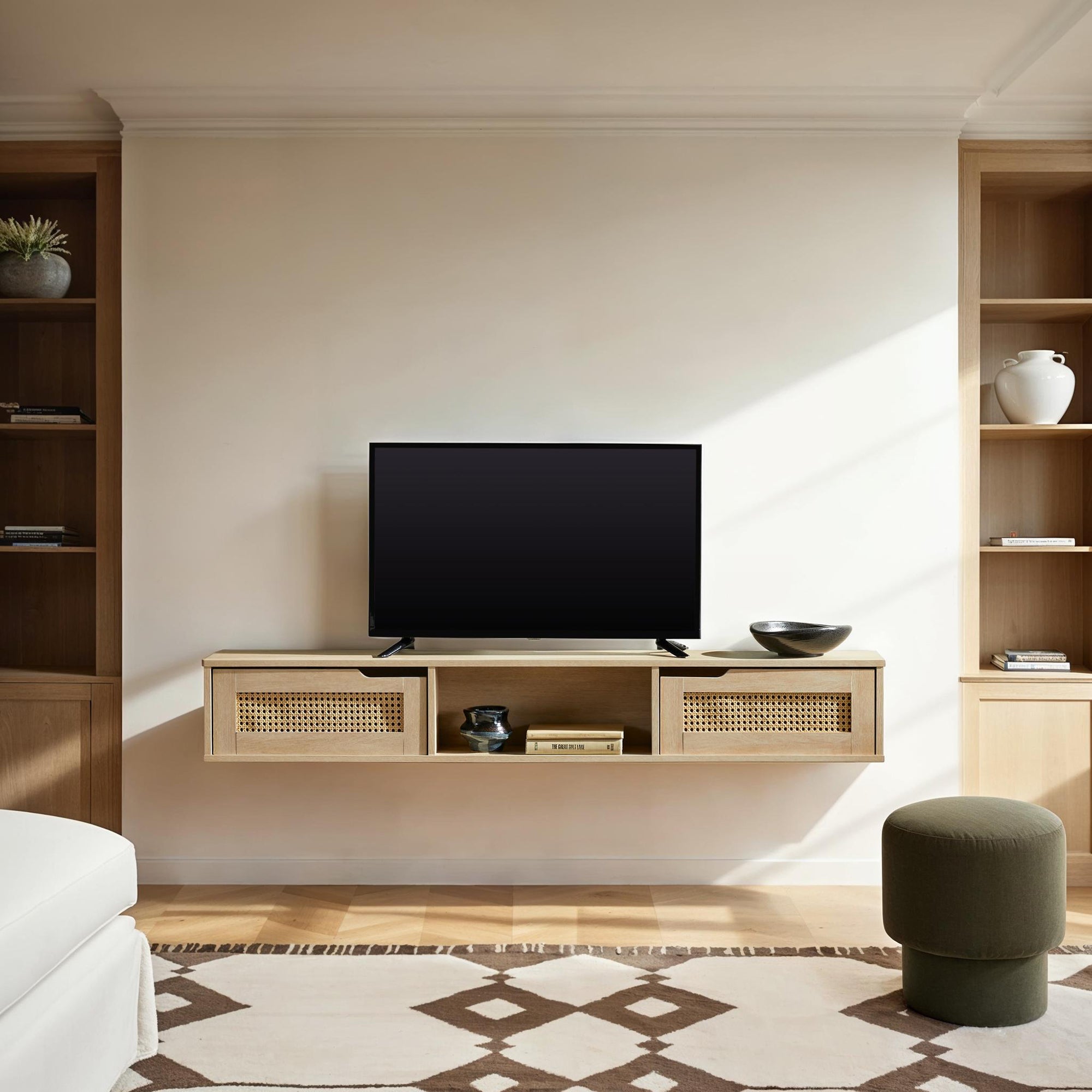 Mueble de TV flotante de dos puertas Hamkke Boho