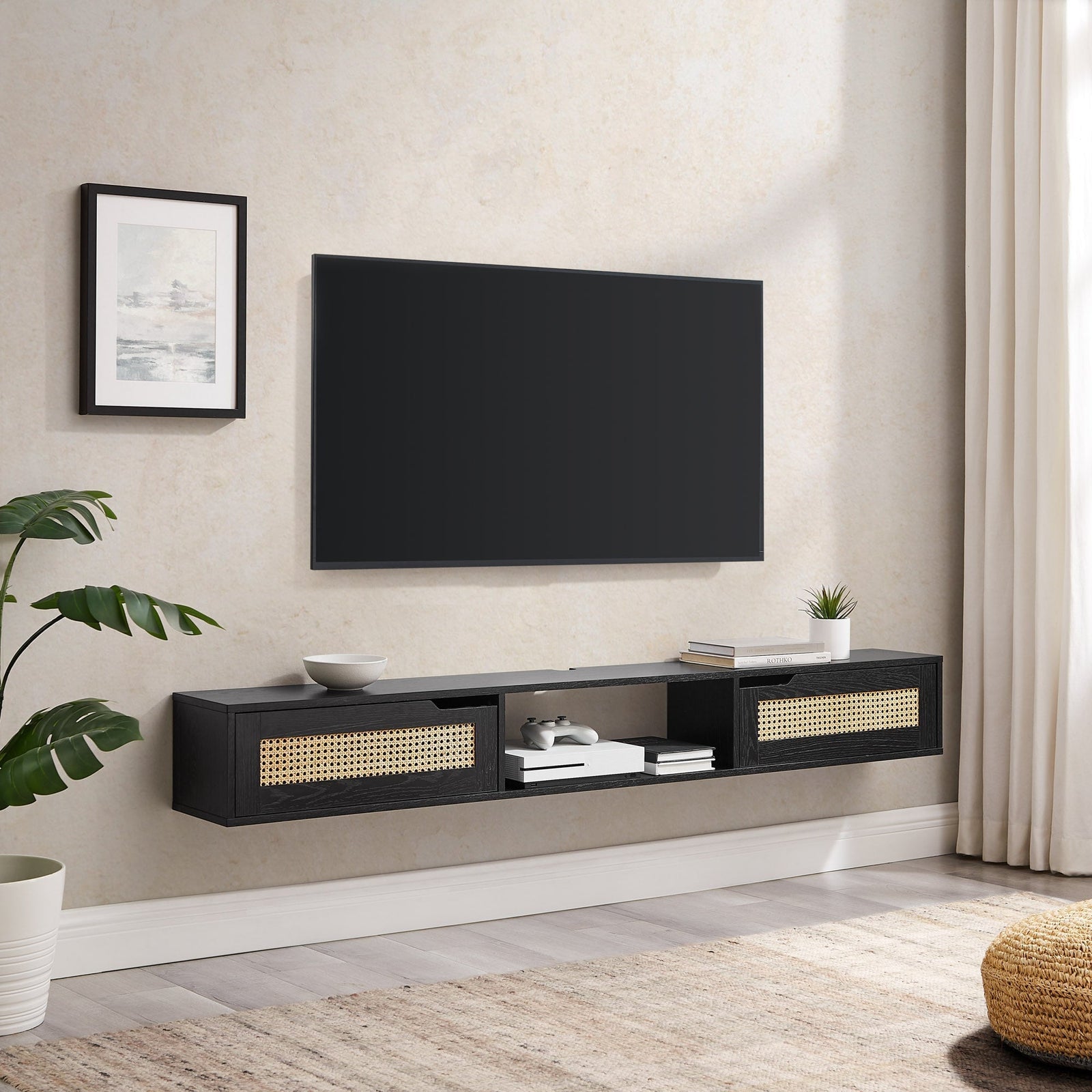 Mueble de TV flotante de dos puertas Hamkke Boho