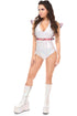 Fuchsia Holo Body Harness w/Wings - Small