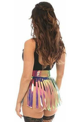 Rainbow Gold Holo Fringe Skirt