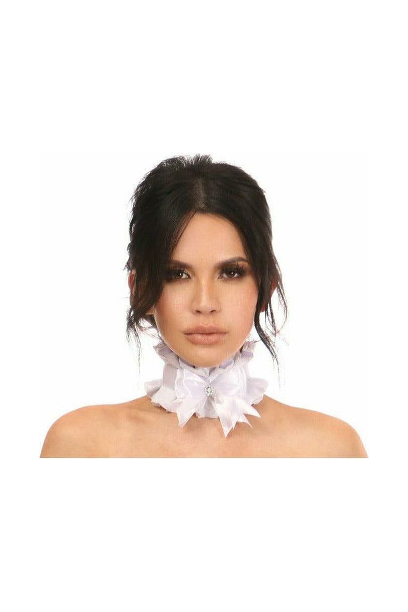 Kitten Collection White/White Lace Choker