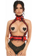 Kitten Collection Red/Black Lace Double Strap Body Harness