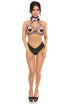 Kitten Collection Lt Pink/Black Lace Bra Top Body Harness
