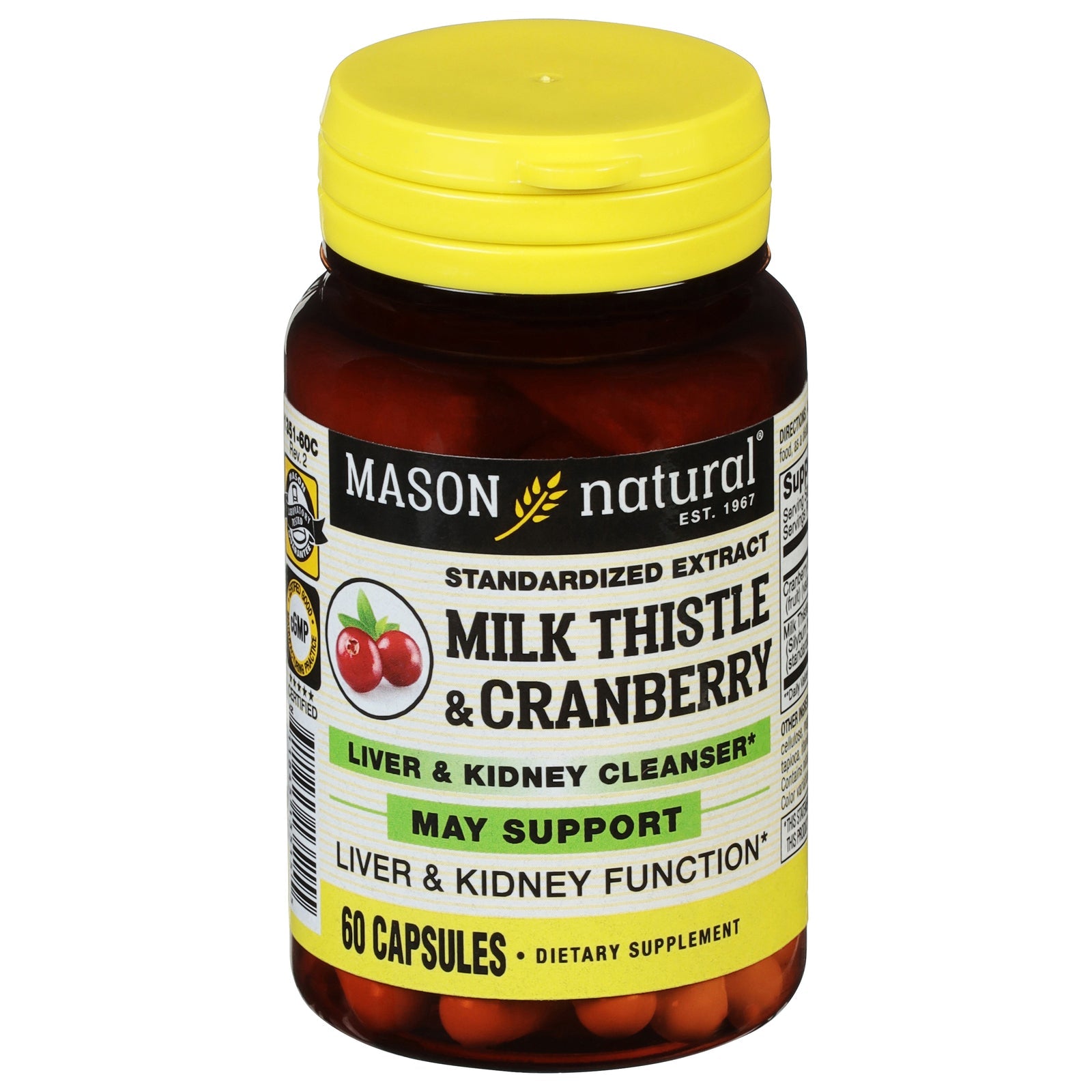 Limpiador de hígado y riñones Mason Naturals - 60 cápsulas 