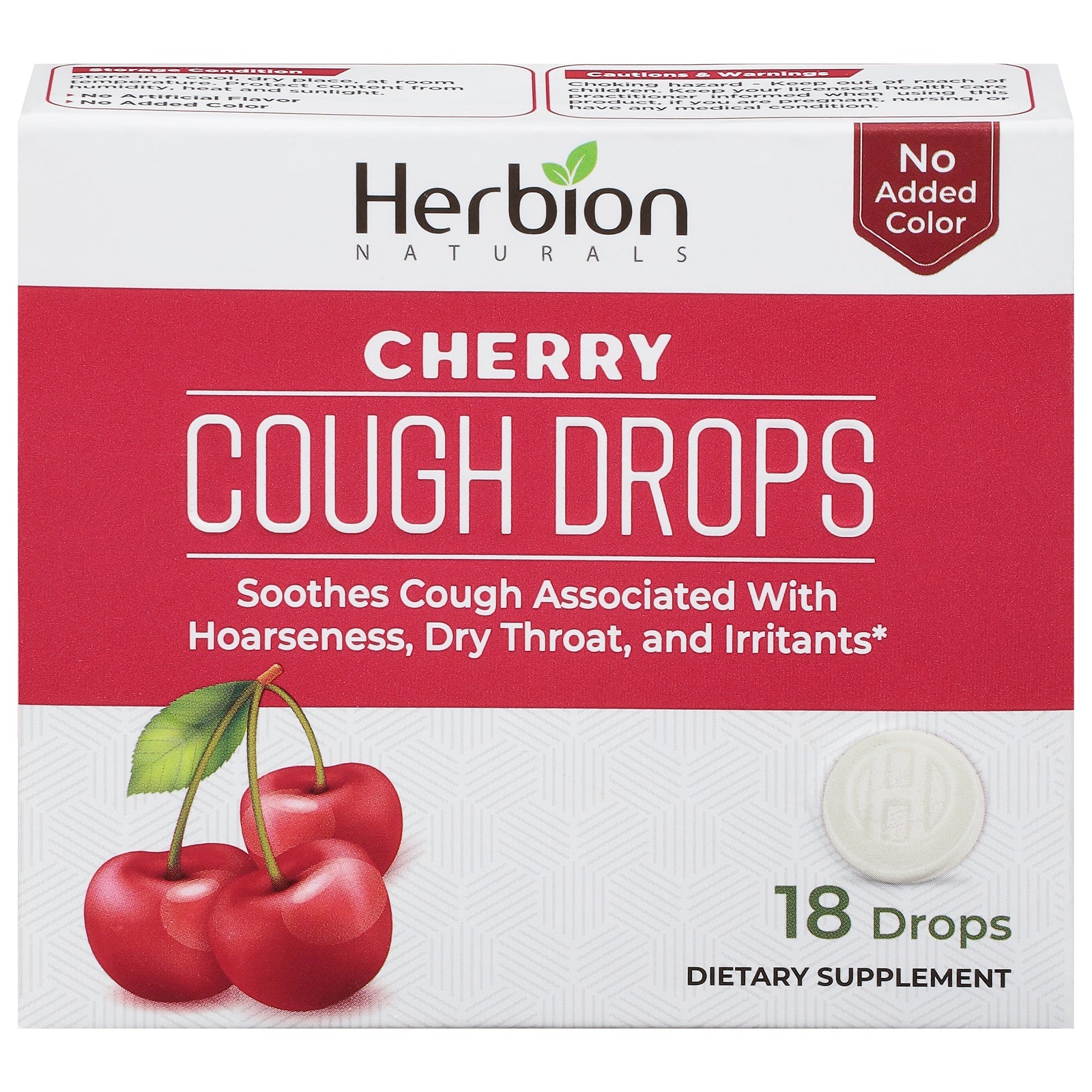 Pastillas para la tos Herbion Naturals con sabor a cereza (18 unidades)
