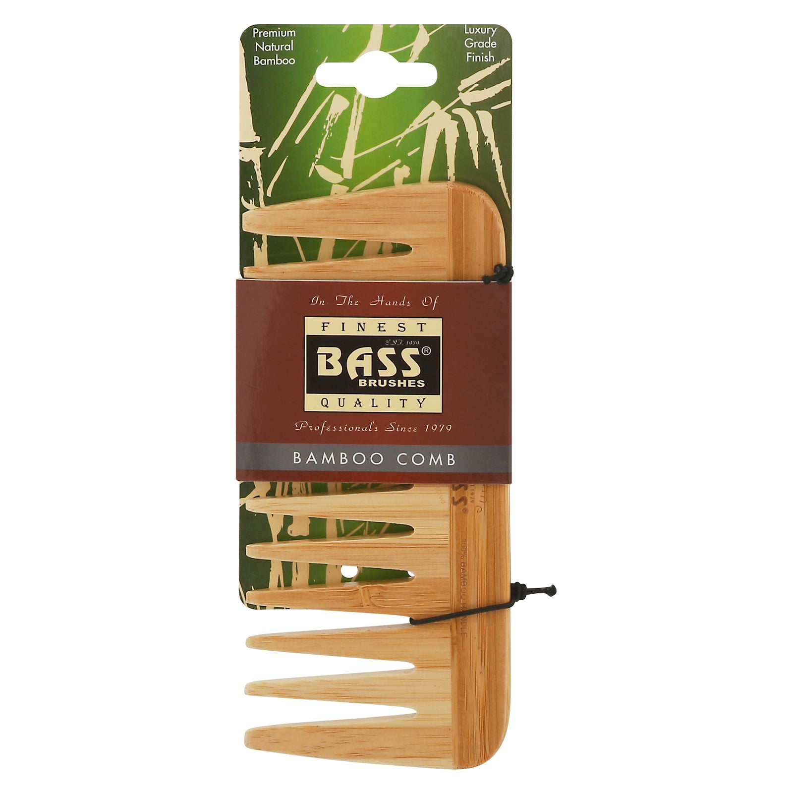 Peine desenredante de dientes anchos medianos de Bass Brushes Wood
