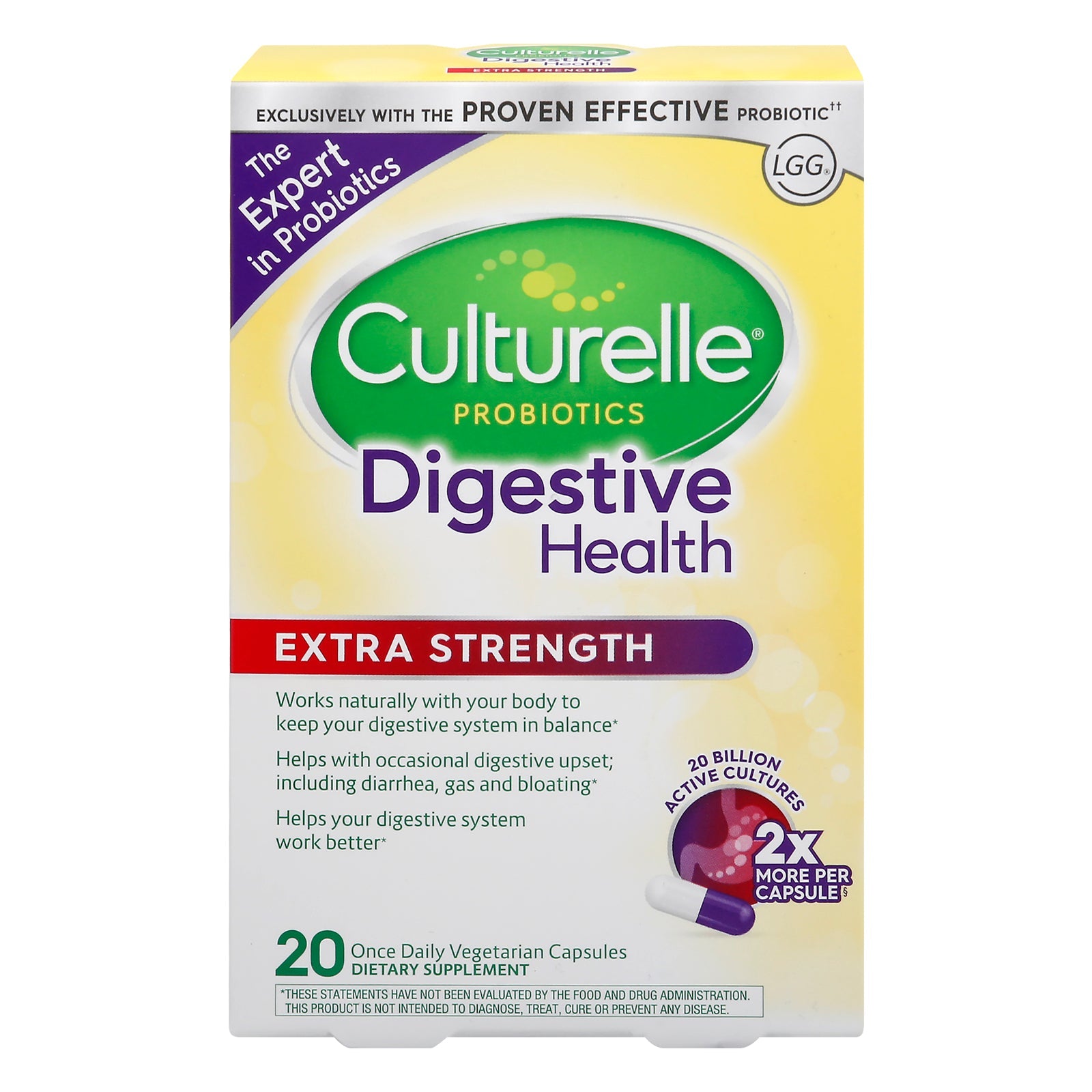 Suplemento probiótico Culturelle para adultos extra fuerte - 20 unidades