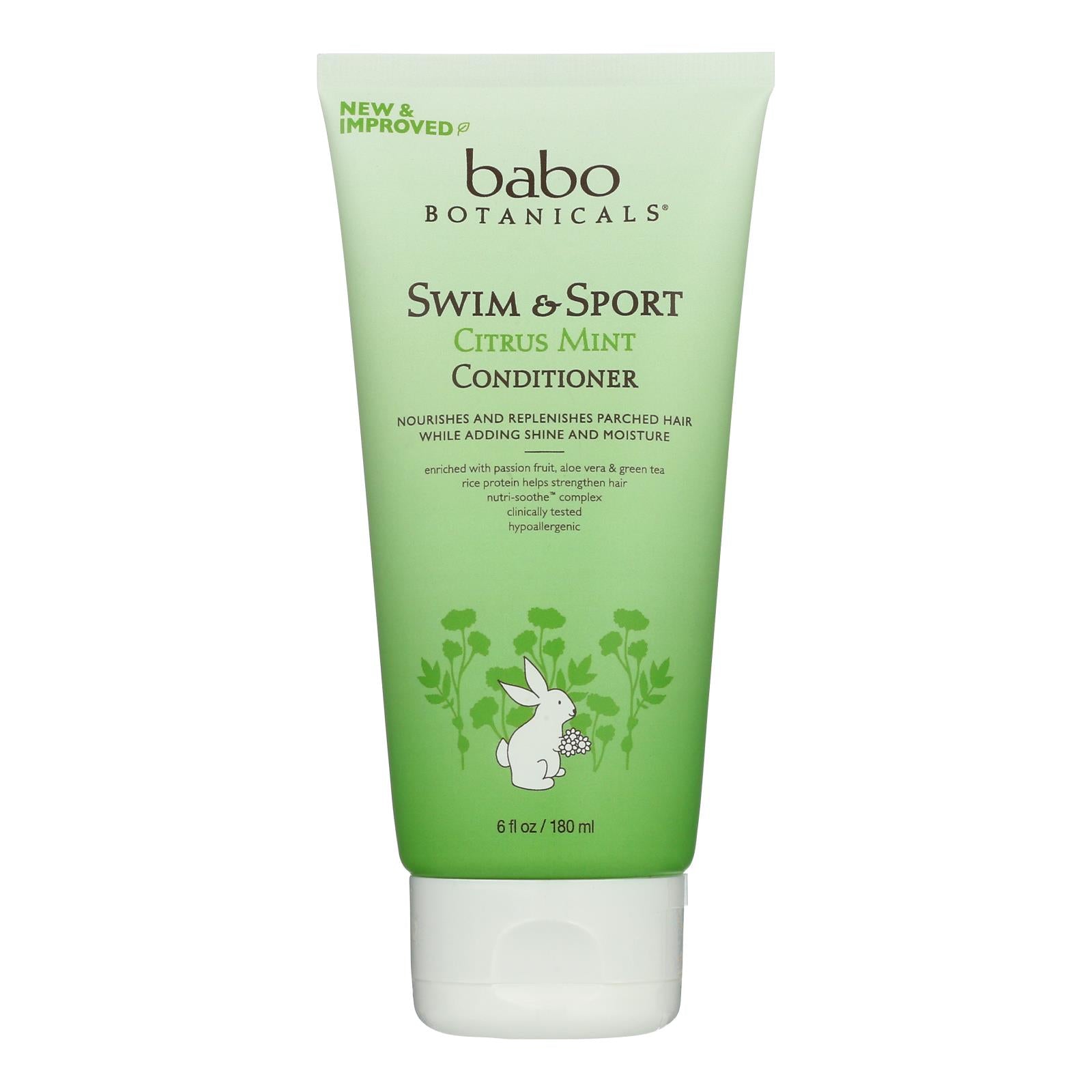 Acondicionador para natación y deportes con pepino de Babo Botanicals - 1-6 onzas líquidas.