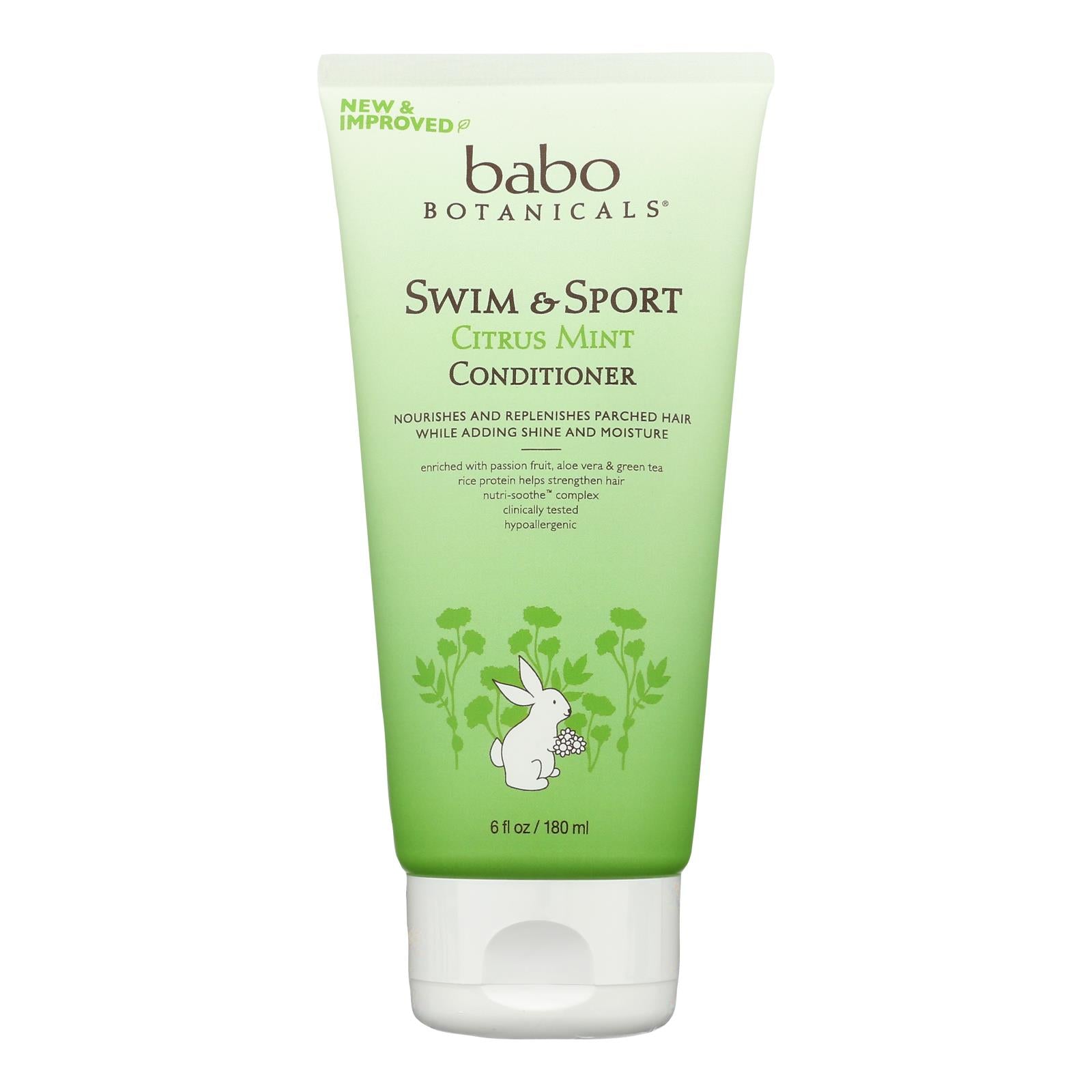 Acondicionador para natación y deportes con pepino de Babo Botanicals - 1-6 onzas líquidas.