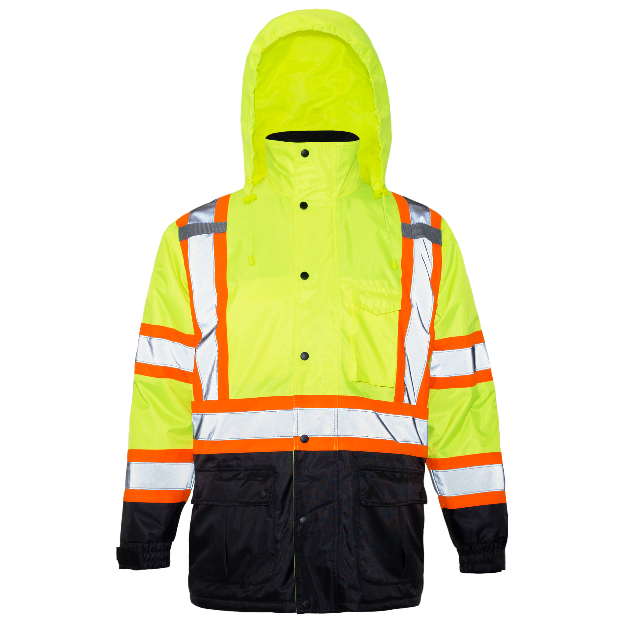 Hi-Vis Two-Tone Safety Jacket with Reflective Stripes