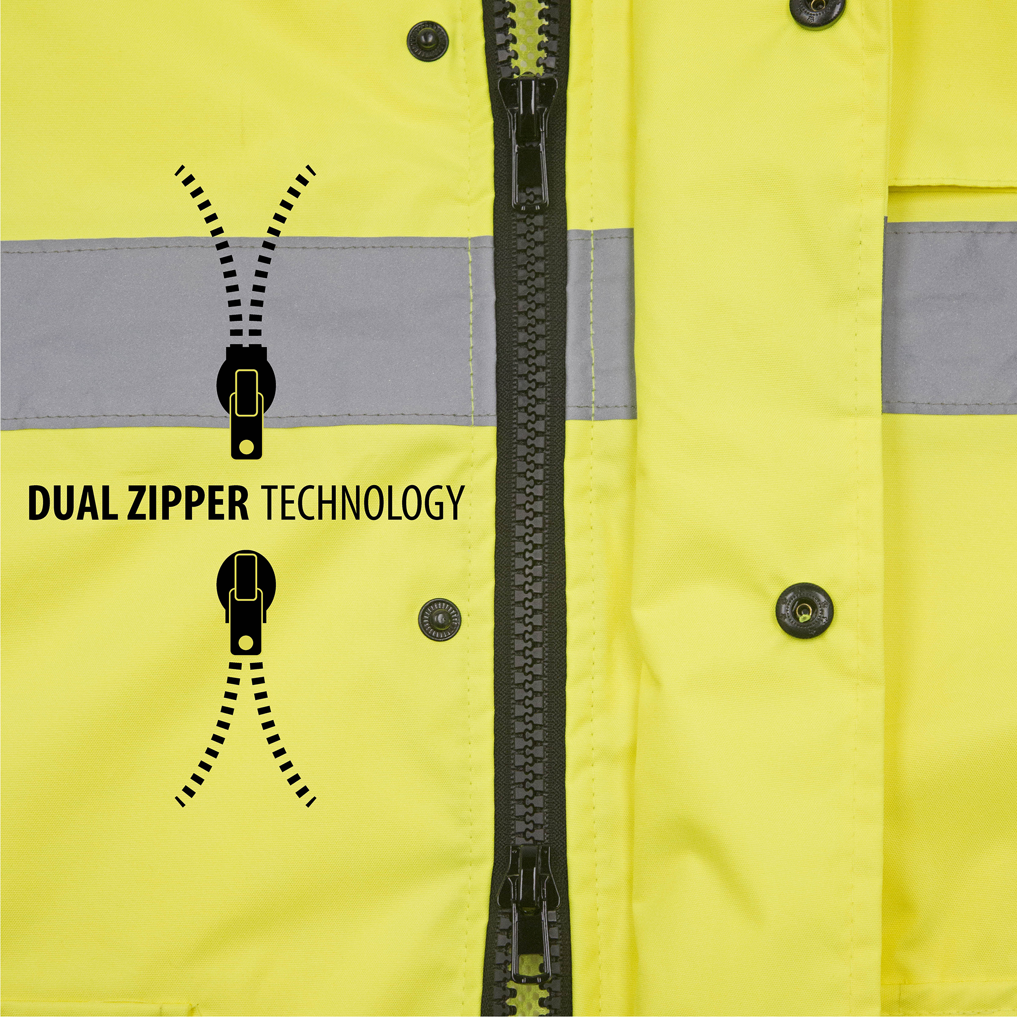 Hi-Vis Yellow/Black Rain Set - Pants & Jacket with 2" Reflective Strips