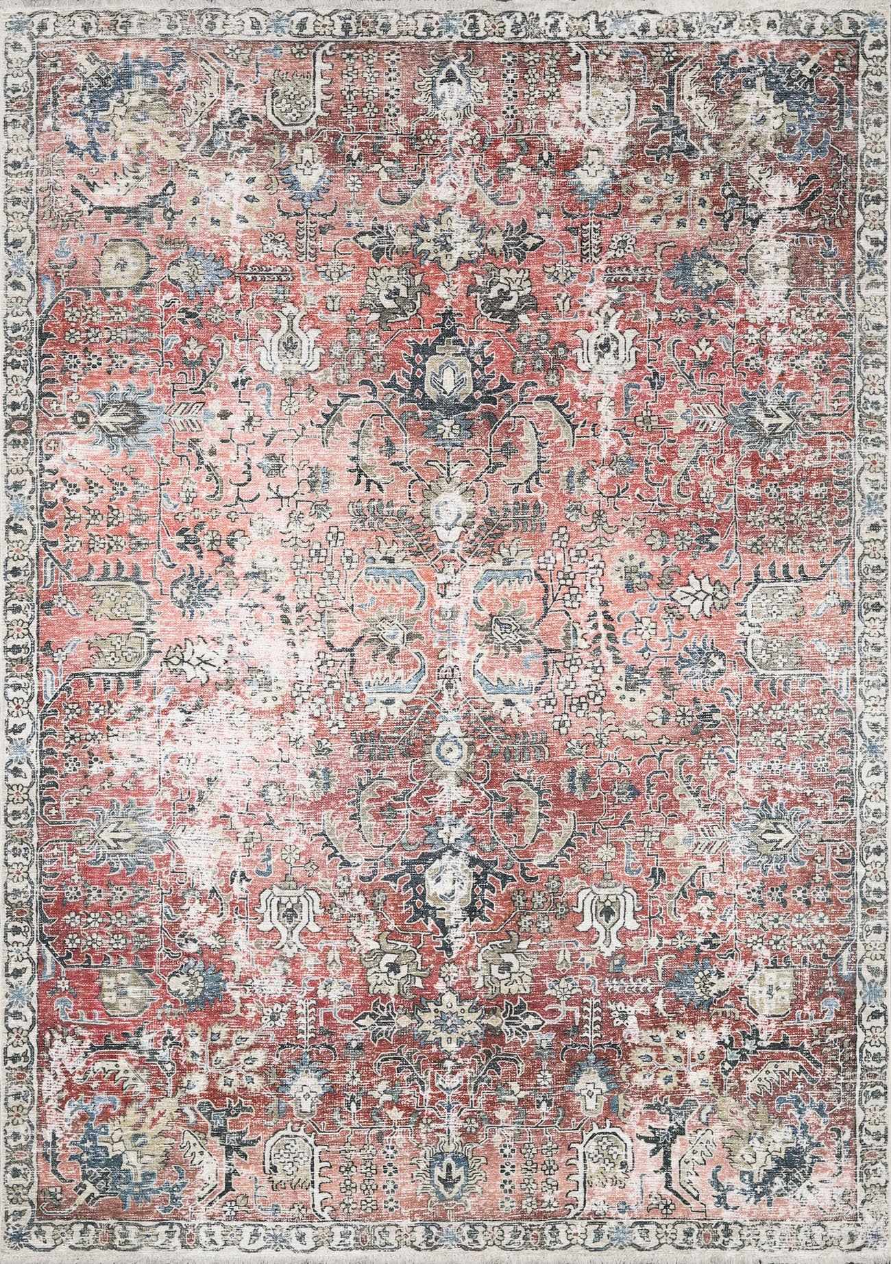 Alfombra lavable Holi-2303 color burdeos